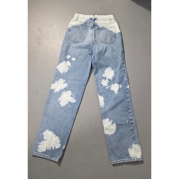 Pacsun 90s Boyfriend Jeans Light Wash Bleach Tie Dye Denim Size 25 - Picture 7 of 14
